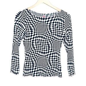 Karla Kay Steen Y2K Checker Retro Pink Trip Long Sleeve Small